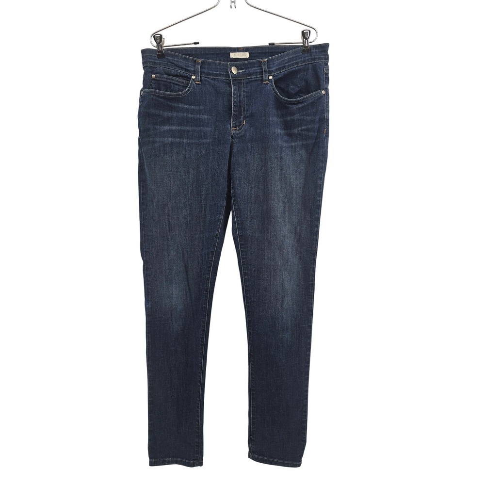 Eileen Fisher Jeans Womens 12 Skinny Dark Wash Blue Stretch EUC